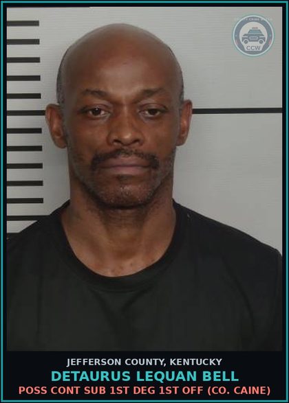 CCW arrest card for Detaurus Lequan Bell in Jefferson County: STEAL, PRODUCE, COPY, OR ILLEGALLY ACQUIRE TEMPORARY TAG