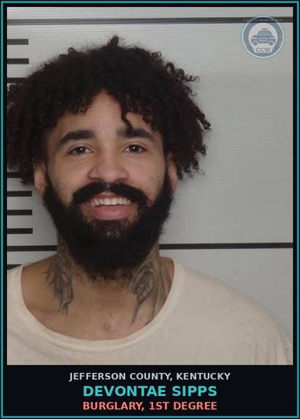 CCW arrest card for Devontae Sipps in Jefferson County: BURGLARY, 1ST DEGREE