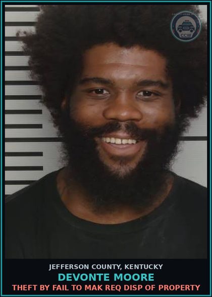 CCW arrest card for Devonte Moore in Jefferson County: CRIMINAL TRESPASS-1ST DEGREE