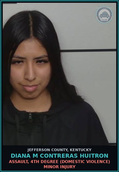 CCW arrest card for Diana M Contreras Huitron in Jefferson County: ASSAULT, 4TH DEGREE (DOMESTIC VIOLENCE) MINOR INJURY