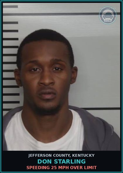 CCW arrest card for Don Starling in Jefferson County: SPEEDING 25 MPH OVER LIMIT