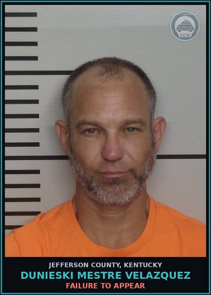 CCW arrest card for Dunieski Mestre Velazquez in Jefferson County: FAILURE TO APPEAR