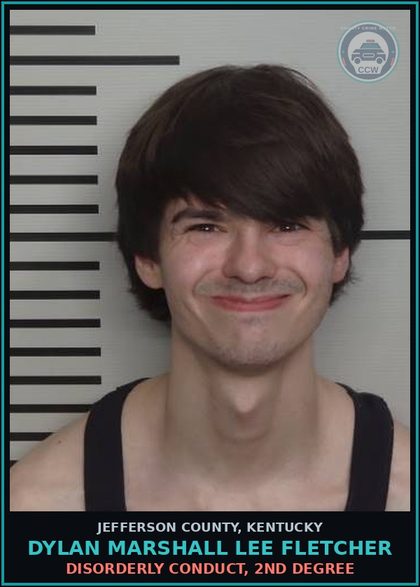 CCW arrest card for Dylan Marshall Lee Fletcher in Jefferson County: ALCOHOL INTOX IN A PUBLIC PLACE (1ST & 2ND OFFENSE