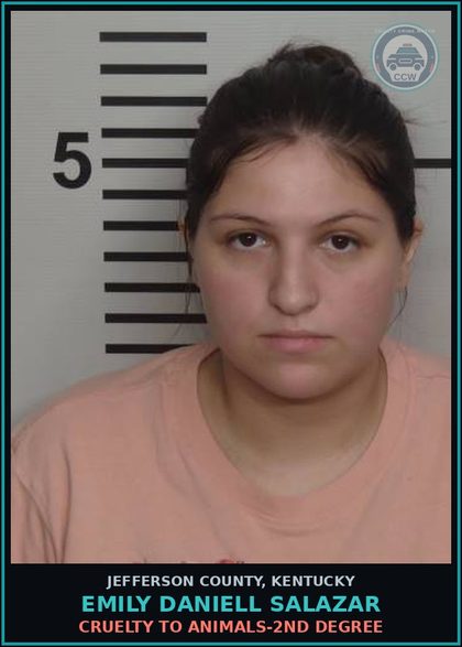 CCW arrest card for Emily Daniell Salazar in Jefferson County: CRUELTY TO ANIMALS-2ND DEGREE