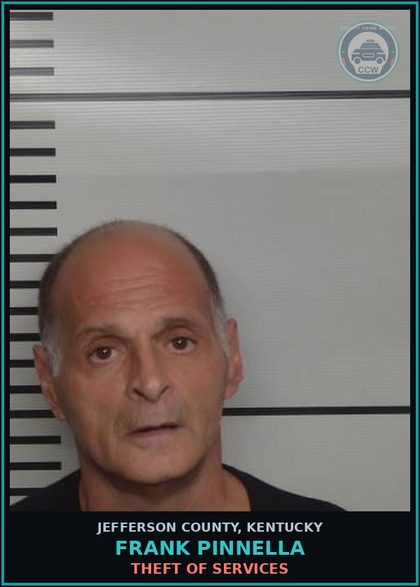 CCW arrest card for Frank Pinnella in Jefferson County: CRIMINAL TRESPASSING-3RD DEGREE