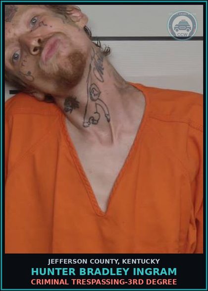 CCW arrest card for Hunter Bradley Ingram in Jefferson County: CRIMINAL TRESPASSING-3RD DEGREE