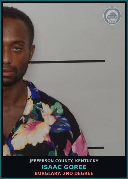 CCW arrest card for Isaac Goree in Jefferson County: BURGLARY, 2ND DEGREE