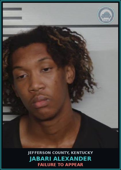 CCW arrest card for Jabari Alexander in Jefferson County: FAILURE TO APPEAR