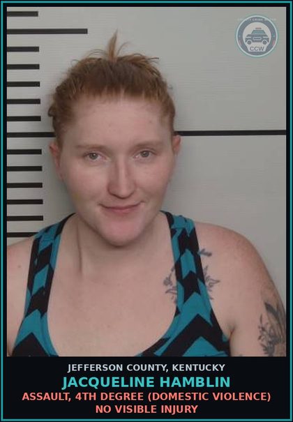 CCW arrest card for Jacqueline Hamblin in Jefferson County: ASSAULT, 4TH DEGREE (DOMESTIC VIOLENCE) NO VISIBLE INJURY