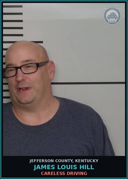 CCW arrest card for James Louis Hill in Jefferson County: CARELESS DRIVING