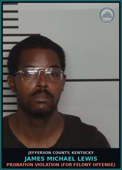 CCW arrest card for James Michael Lewis in Jefferson County: PROBATION VIOLATION (FOR FELONY OFFENSE)