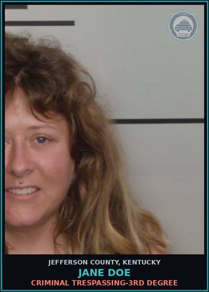 CCW arrest card for Jane Doe in Jefferson County: TBUT OR DISP SHOPLIFTING