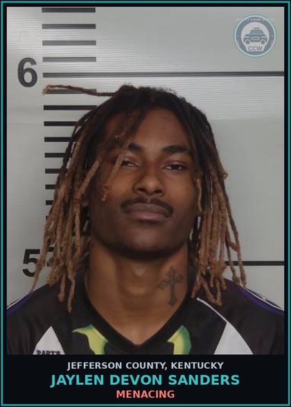 CCW arrest card for Jaylen Devon Sanders in Jefferson County: MENACING