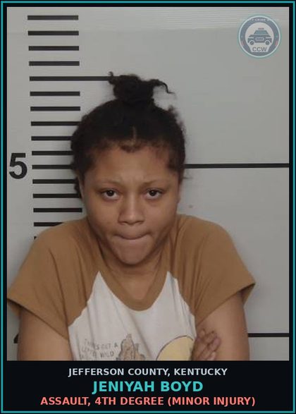 CCW arrest card for Jeniyah Boyd in Jefferson County: ASSAULT, 4TH DEGREE (MINOR INJURY)