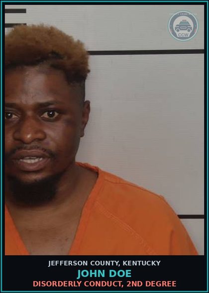 CCW arrest card for John Doe in Jefferson County: DISORDERLY CONDUCT, 2ND DEGREE