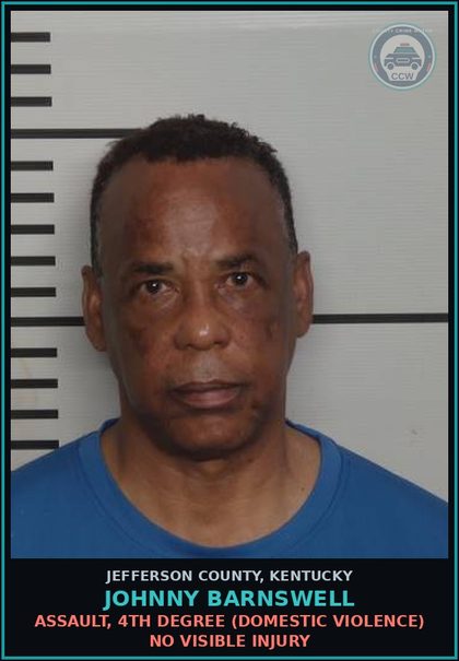 CCW arrest card for Johnny Barnswell in Jefferson County: ASSAULT, 4TH DEGREE (DOMESTIC VIOLENCE) NO VISIBLE INJURY