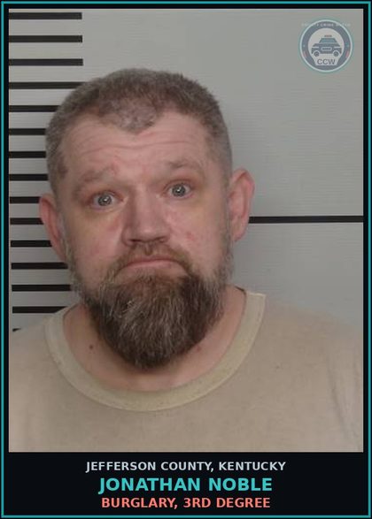 CCW arrest card for Jonathan Noble in Jefferson County: TBUT OR DISP ALL OTHERS