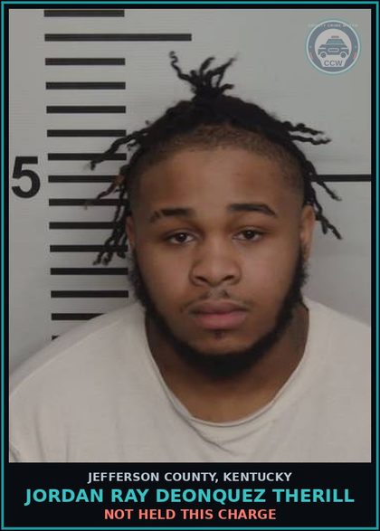 CCW arrest card for Jordan Ray Deonquez Therill in Jefferson County: NOT HELD THIS CHARGE