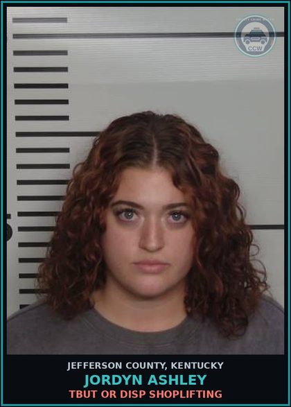 CCW arrest card for Jordyn Ashley in Jefferson County: TBUT OR DISP SHOPLIFTING