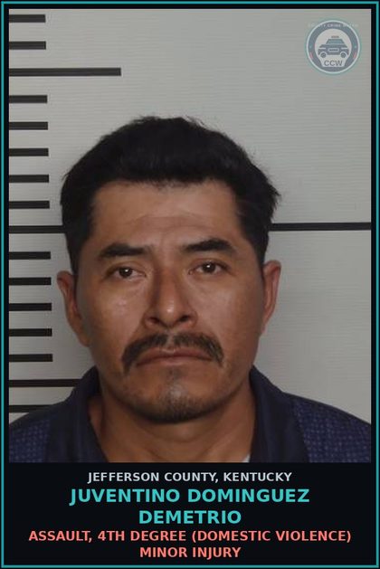 CCW arrest card for Juventino Dominguez Demetrio in Jefferson County: ASSAULT, 4TH DEGREE (DOMESTIC VIOLENCE) MINOR INJURY