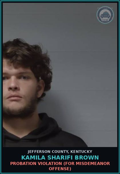 CCW arrest card for Kamila Sharifi Brown in Jefferson County: PROBATION VIOLATION (FOR MISDEMEANOR OFFENSE)