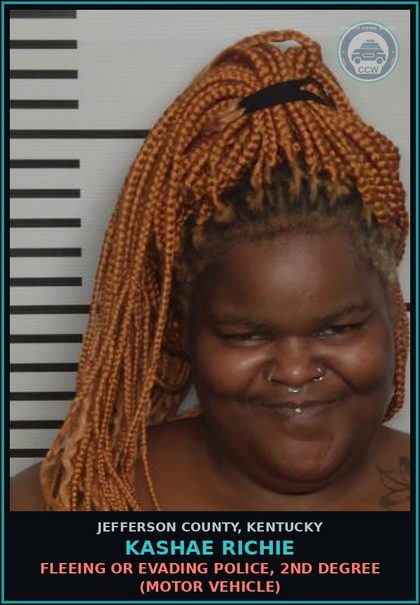 CCW arrest card for Kashae Richie in Jefferson County: FLEEING OR EVADING POLICE, 2ND DEGREE (MOTOR VEHICLE)