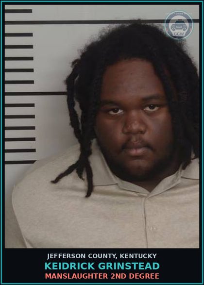 CCW arrest card for Keidrick Grinstead in Jefferson County: MANSLAUGHTER 2ND DEGREE