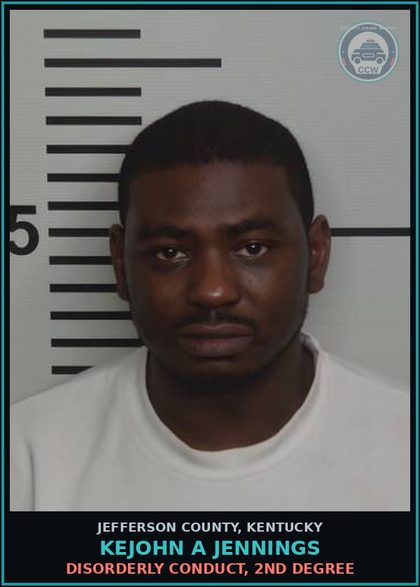 CCW arrest card for Kejohn A Jennings in Jefferson County: OPERATING ON SUS OR REV OPER LICENSE