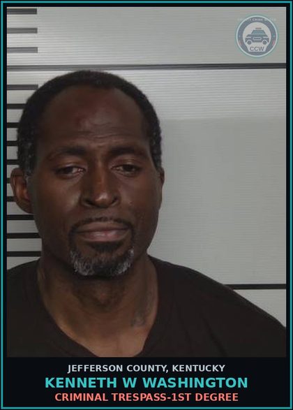 CCW arrest card for Kenneth W Washington in Jefferson County: CRIMINAL TRESPASS-1ST DEGREE