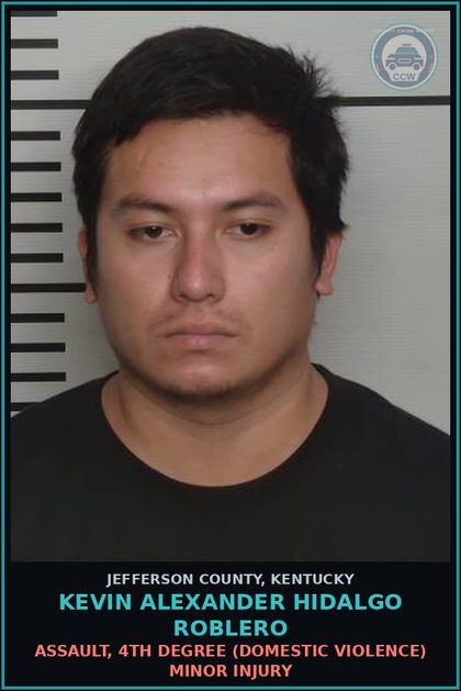 CCW arrest card for Kevin Alexander Hidalgo Roblero in Jefferson County: ASSAULT, 4TH DEGREE (DOMESTIC VIOLENCE) MINOR INJURY