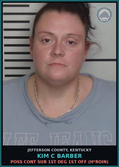 CCW arrest card for Kim C Barber in Jefferson County: NO REGISTRATION PLATES