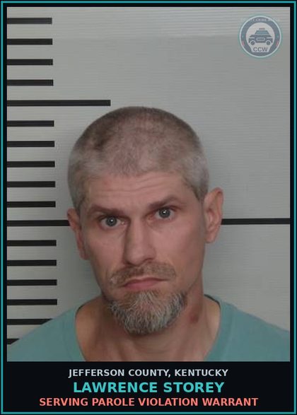 CCW arrest card for Lawrence Storey in Jefferson County: SERVING PAROLE VIOLATION WARRANT