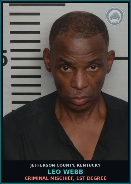 CCW arrest card for Leo Webb in Jefferson County: CRIMINAL MISCHIEF, 1ST DEGREE