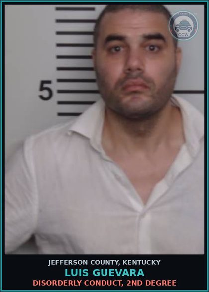CCW arrest card for Luis Guevara in Jefferson County: ALCOHOL INTOX IN A PUBLIC PLACE (1ST & 2ND OFFENSE