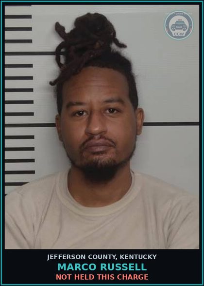 CCW arrest card for Marco Russell in Jefferson County: NOT HELD THIS CHARGE