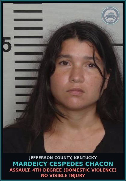 CCW arrest card for Mardeicy Cespedes Chacon in Jefferson County: ASSAULT, 4TH DEGREE (DOMESTIC VIOLENCE) NO VISIBLE INJURY