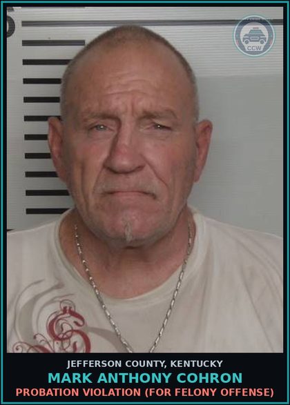 CCW arrest card for Mark Anthony Cohron in Jefferson County: SPEEDING 25 MPH OVER LIMIT