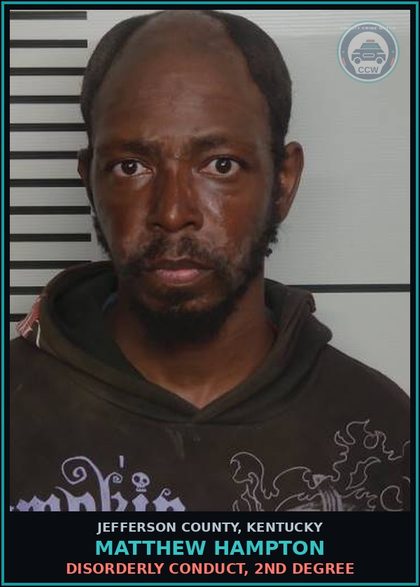 CCW arrest card for Matthew Hampton in Jefferson County: MENACING