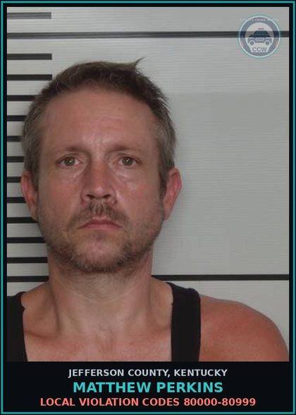 CCW arrest card for Matthew Perkins in Jefferson County: LOCAL VIOLATION CODES 80000-80999