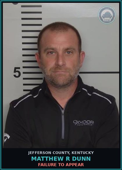 CCW arrest card for Matthew R Dunn in Jefferson County: FAILURE TO APPEAR