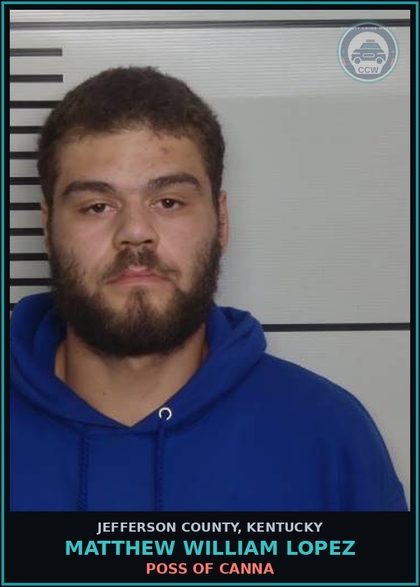 CCW arrest card for Matthew William Lopez in Jefferson County: OPERATING ON SUS OR REV OPER LICENSE