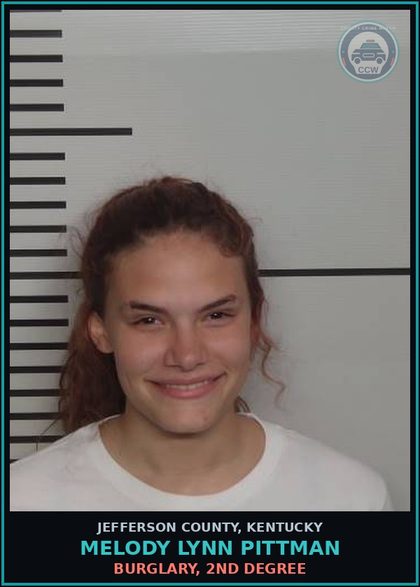 CCW arrest card for Melody Lynn Pittman in Jefferson County: BURGLARY, 2ND DEGREE