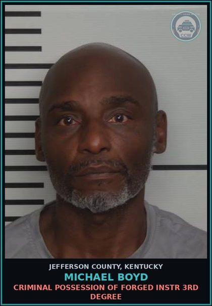 CCW arrest card for Michael Boyd in Jefferson County: NO OPERATORS-MOPED LICENSE