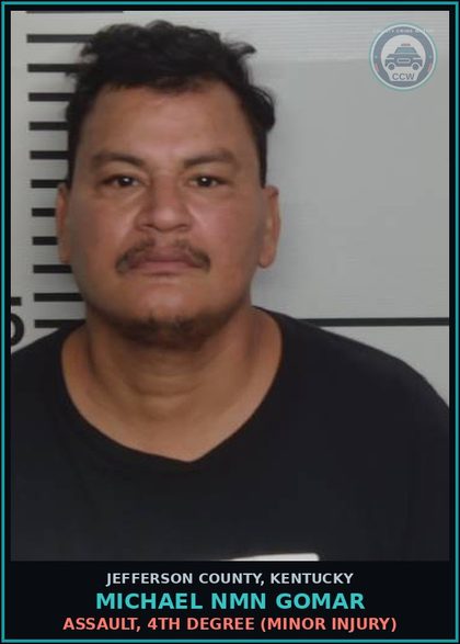 CCW arrest card for Michael Nmn Gomar in Jefferson County: ASSAULT, 4TH DEGREE (MINOR INJURY)