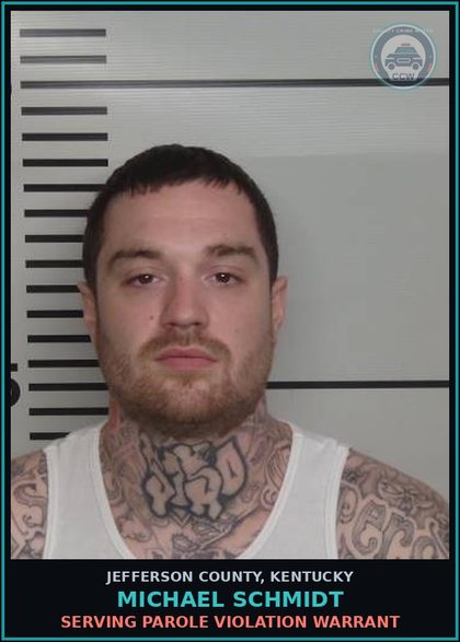 CCW arrest card for Michael Schmidt in Jefferson County: SERVING PAROLE VIOLATION WARRANT