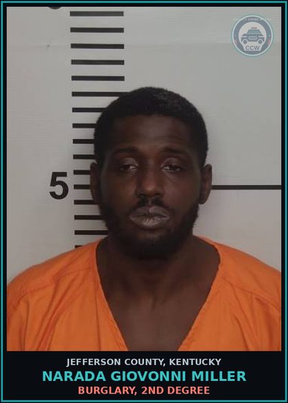 CCW arrest card for Narada Giovonni Miller in Jefferson County: BURGLARY, 2ND DEGREE