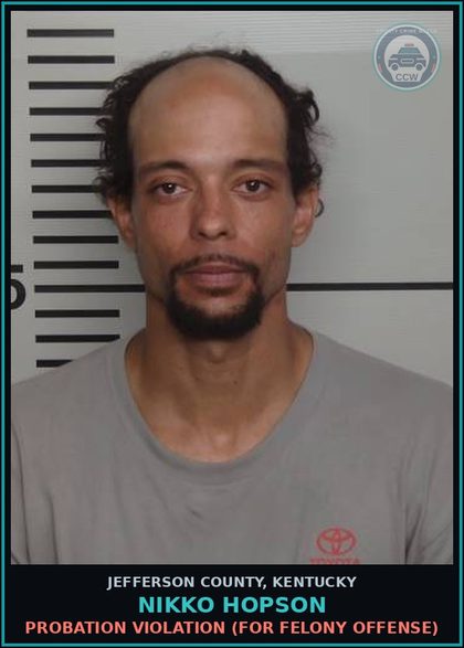 CCW arrest card for Nikko Hopson in Jefferson County: PROBATION VIOLATION (FOR FELONY OFFENSE)