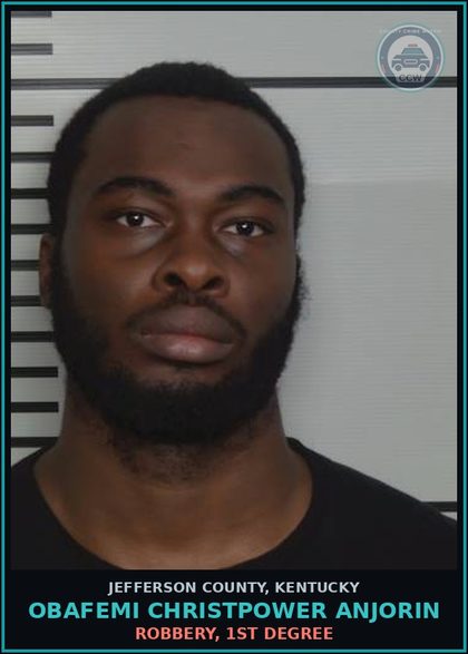 CCW arrest card for Obafemi Christpower Anjorin in Jefferson County: ROBBERY, 1ST DEGREE