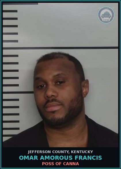 CCW arrest card for Omar Amorous Francis in Jefferson County: FAILURE TO ILLUMINATE HEAD LAMPS