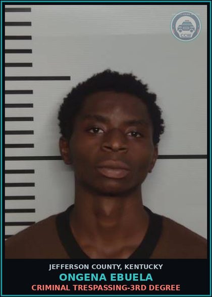 CCW arrest card for Ongena Ebuela in Jefferson County: CRIMINAL TRESPASSING-3RD DEGREE